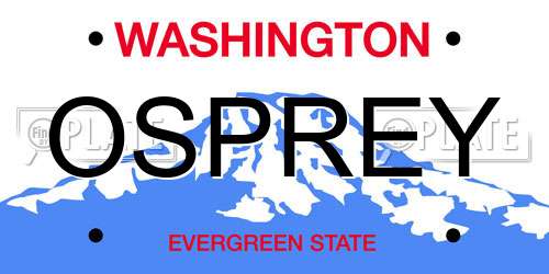 OSPREY Washington License Plate