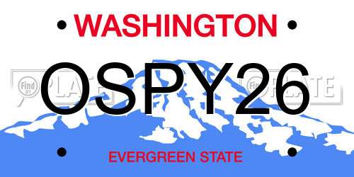 OSPY26 Washington License Plate