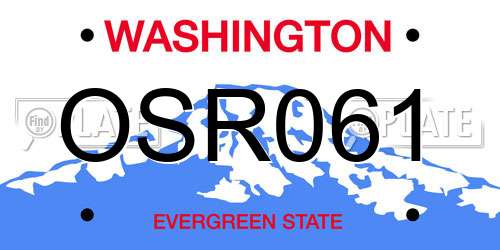 OSR061 Washington License Plate
