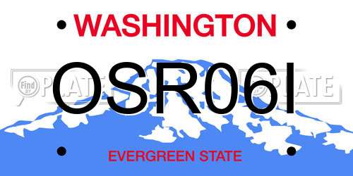 OSR06I Washington License Plate