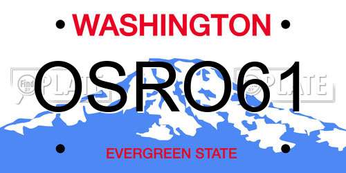 OSRO61 Washington License Plate