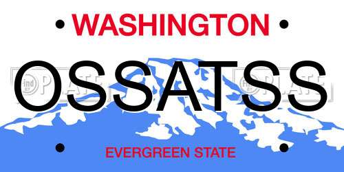 OSSATSS Washington License Plate