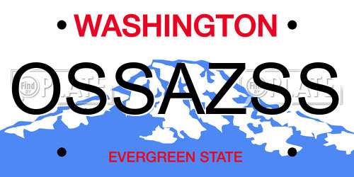 OSSAZSS Washington License Plate