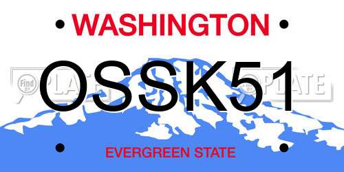 OSSK51 Washington License Plate