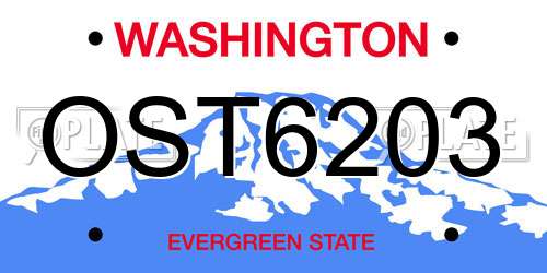 OST6203 Washington License Plate