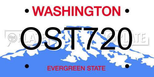 OST720 Washington License Plate
