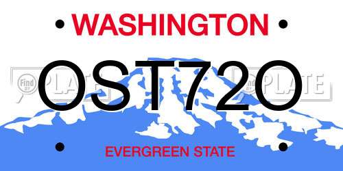OST72O Washington License Plate