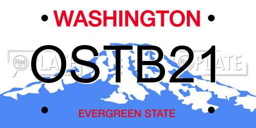 OSTB21 Washington License Plate
