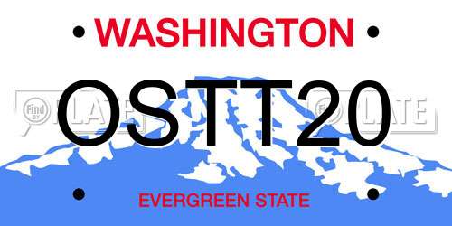 OSTT20 Washington License Plate