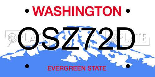 OSZ72D Washington License Plate