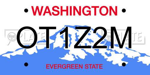 OT1Z2M Washington License Plate