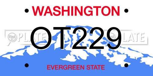 OT229 Washington License Plate