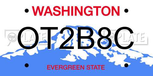 OT2B8C Washington License Plate