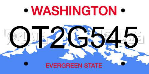 OT2G545 Washington License Plate