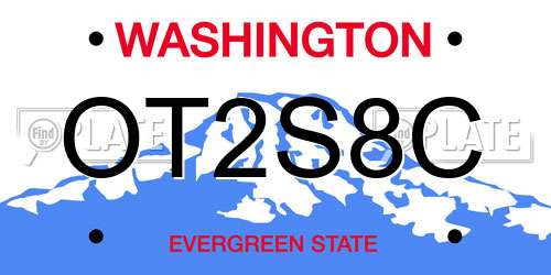 OT2S8C Washington License Plate