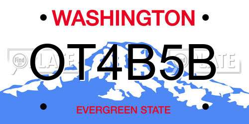 OT4B5B Washington License Plate