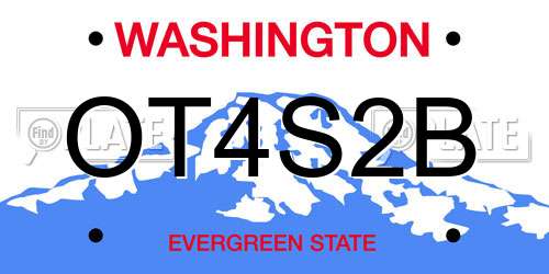 OT4S2B Washington License Plate