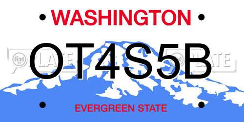 OT4S5B Washington License Plate