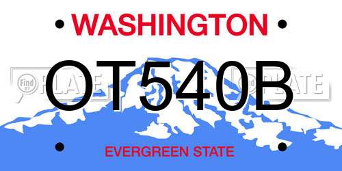 OT540B Washington License Plate