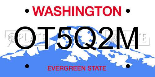 OT5Q2M Washington License Plate