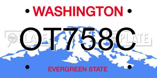 OT758C Washington License Plate