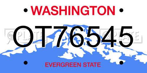 OT76545 Washington License Plate