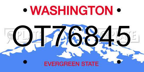 OT76845 Washington License Plate