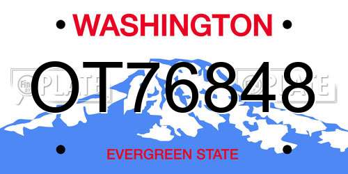 OT76848 Washington License Plate