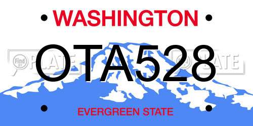 OTA528 Washington License Plate