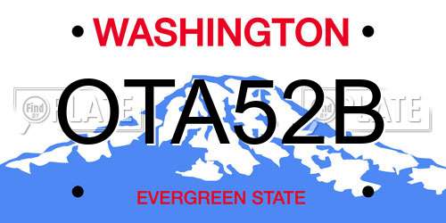 OTA52B Washington License Plate