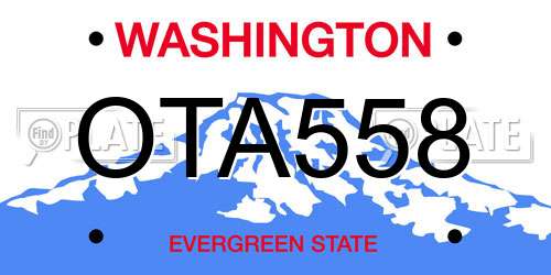 OTA558 Washington License Plate