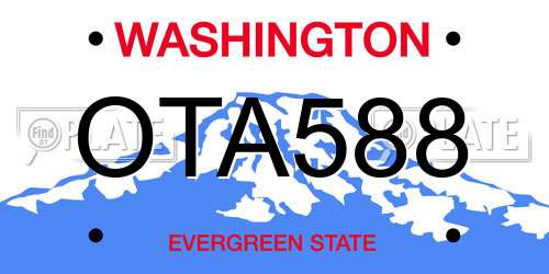 OTA588 Washington License Plate