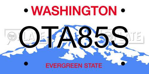 OTA85S Washington License Plate
