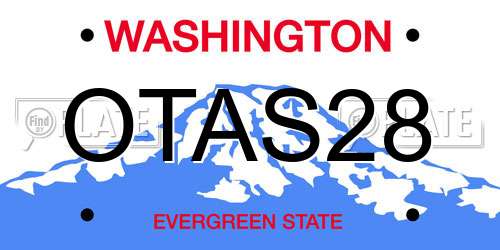 OTAS28 Washington License Plate