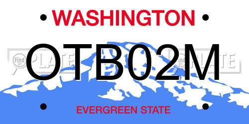 OTB02M Washington License Plate