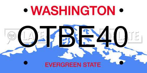 OTBE40 Washington License Plate