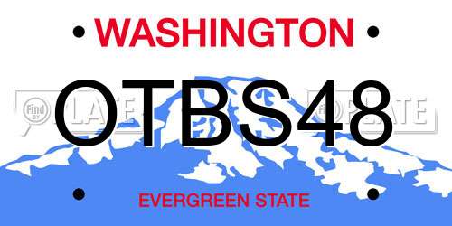 OTBS48 Washington License Plate