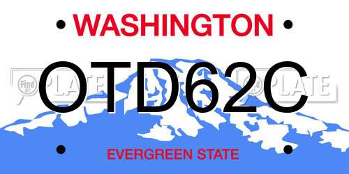 OTD62C Washington License Plate