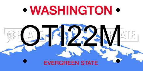 OTI22M Washington License Plate