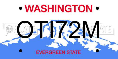 OTI72M Washington License Plate