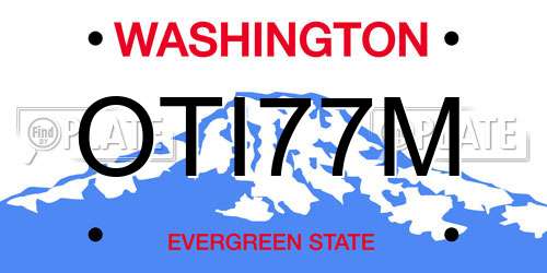 OTI77M Washington License Plate