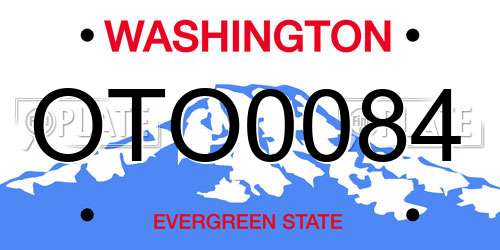 OTO0084 Washington License Plate