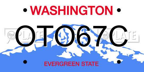 OTO67C Washington License Plate