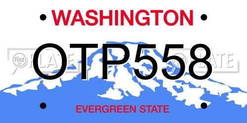 OTP558 Washington License Plate