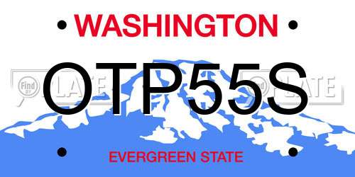 OTP55S Washington License Plate