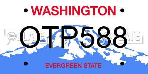 OTP588 Washington License Plate