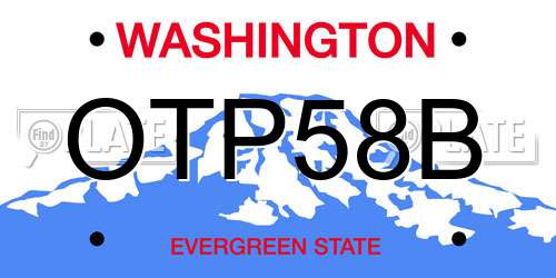 OTP58B Washington License Plate