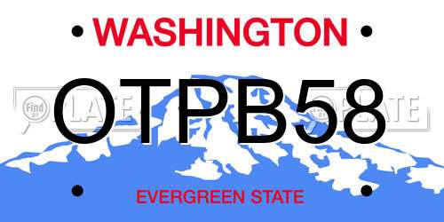 OTPB58 Washington License Plate