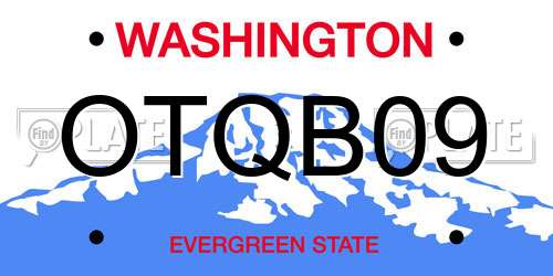 OTQB09 Washington License Plate