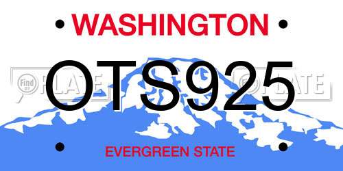 OTS925 Washington License Plate